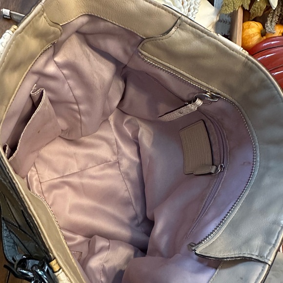 Coach Vintage Y2K Colette Signature Overlay Putty Leather Hand Bag Tote - Picture 6 of 14
